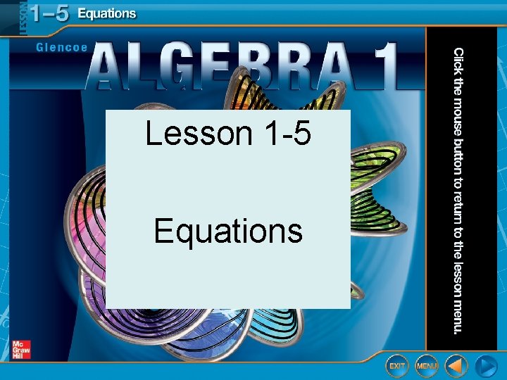 Lesson 1 -5 Equations 