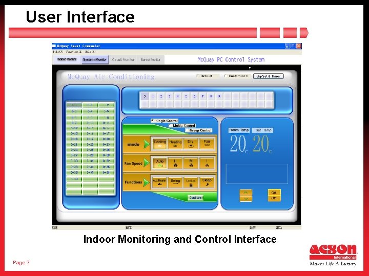 User Interface Indoor Monitoring and Control Interface Page 7 