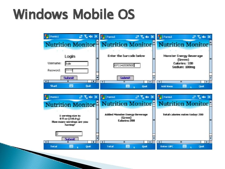 Windows Mobile OS Windows Mobile OS