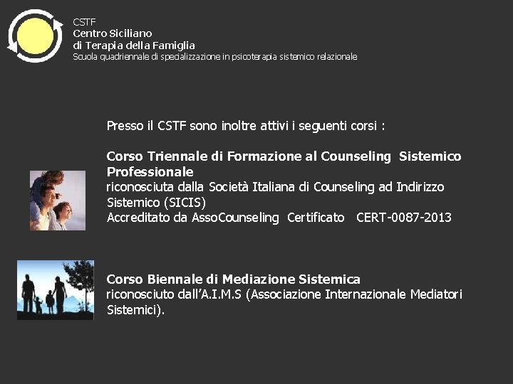 CSTF Centro Siciliano di Terapia della Famiglia Scuola quadriennale di specializzazione in psicoterapia sistemico