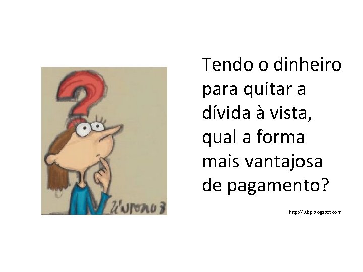 Tendo o dinheiro para quitar a dívida à vista, qual a forma mais vantajosa