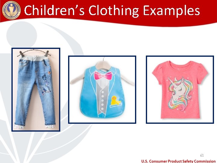 Children’s Clothing Examples 61 