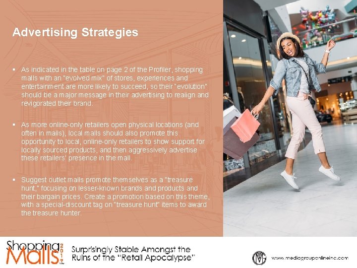 Advertising Strategies § As indicated in the table on page 2 of the Profiler,