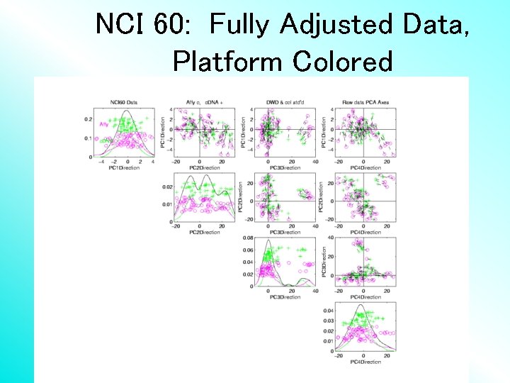 NCI 60: Fully Adjusted Data, Platform Colored 