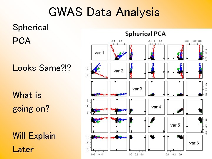 GWAS Data Analysis Spherical PCA Looks Same? !? What is going on? Will Explain