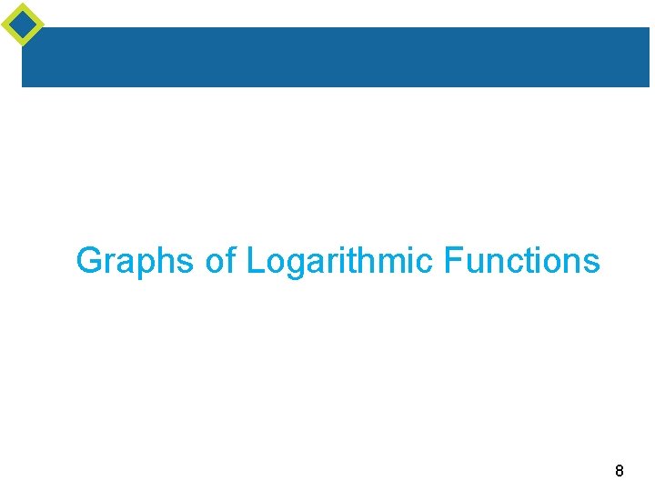 Graphs of Logarithmic Functions 8 