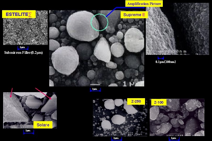 Others Companies ESTELITE∑ Filler(SEM) Amplification Picture Supreme E 1μm Submicron Filler(0. 2μm) 0. 1μm（100