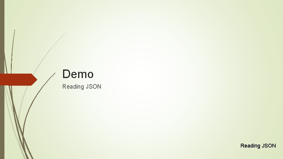 Demo Reading JSON 