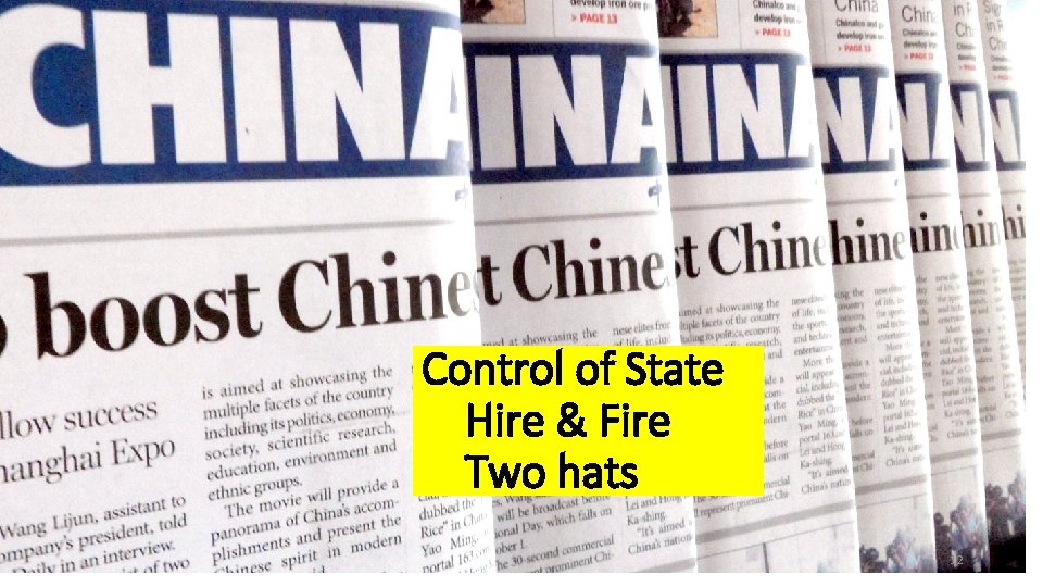 Control of State Hire & Fire Two hats 12 