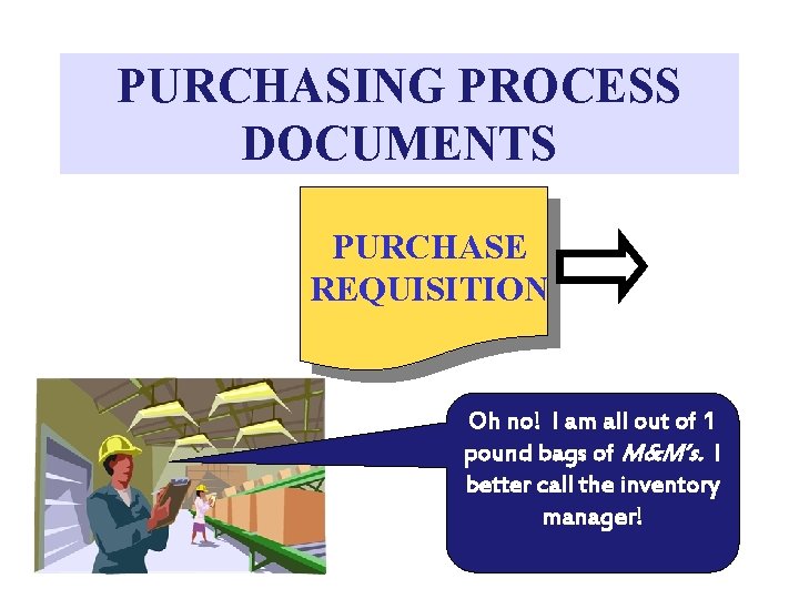 PURCHASING PROCESS DOCUMENTS PURCHASE REQUISITION Oh no! I am all out of 1 pound