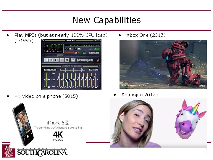 New Capabilities • Play MP 3 s (but at nearly 100% CPU load) (~1996) New Capabilities • Play MP 3 s (but at nearly 100% CPU load) (~1996)
