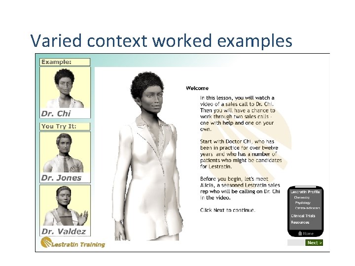 Varied context worked examples 