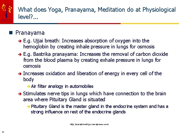 What does Yoga, Pranayama, Meditation do at Physiological level? . . . n Pranayama