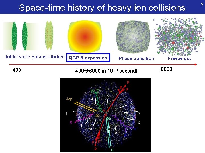 Space time history of heavy ion collisions initial state pre-equilibrium QGP & expansion 400