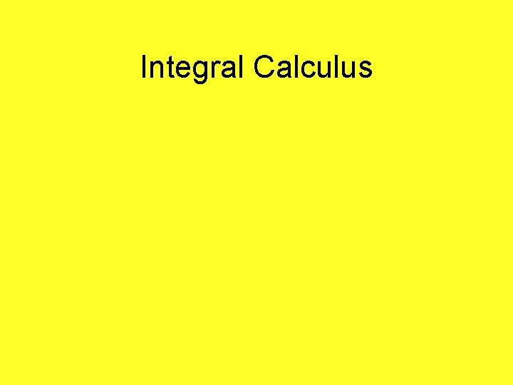 Integral Calculus 