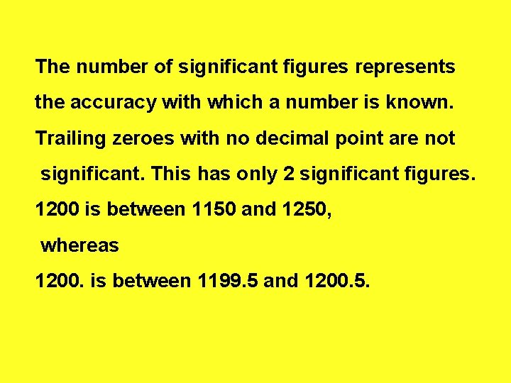 The number of significant figures represents the accuracy with which a number is known.