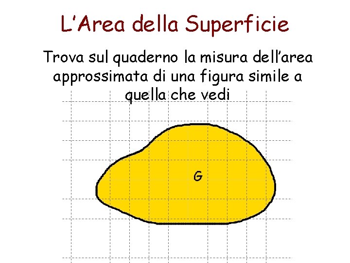 L’Area della Superficie Trova sul quaderno la misura dell’area approssimata di una figura simile