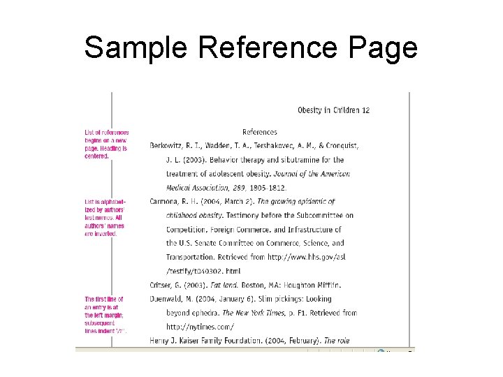 Sample Reference Page 