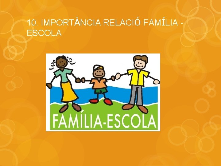 10. IMPORTÀNCIA RELACIÓ FAMÍLIA ESCOLA 