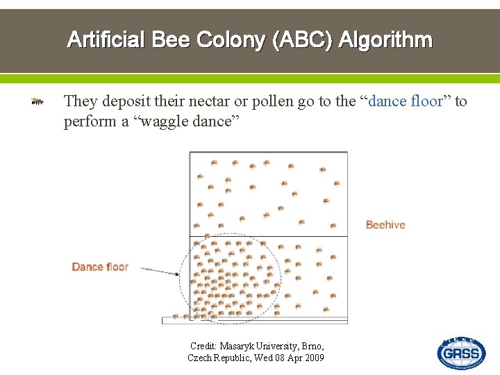 Artificial Bee Colony (ABC) Algorithm They deposit their nectar or pollen go to the