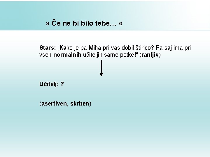 » Če ne bi bilo tebe… « Starš: „Kako je pa Miha pri vas