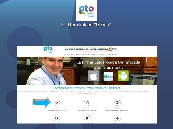 2. - Dar click en “GSign” 