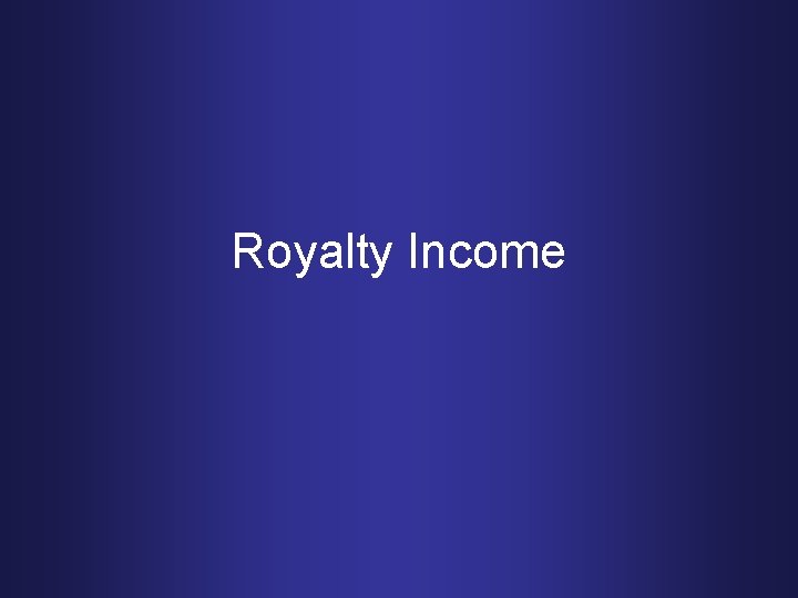 Royalty Income 