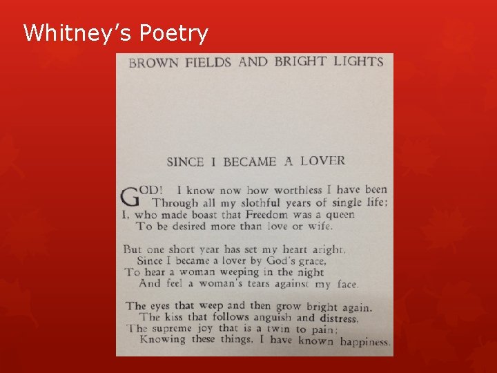 Whitney’s Poetry Whitney’s Poetry
