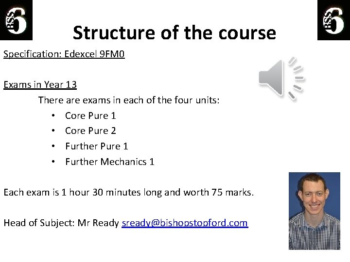 Structure of the course Specification: Edexcel 9 FM 0 Exams in Year 13 There