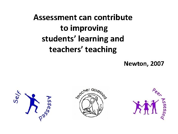 Assessment can contribute to improving students’ learning and teachers’ teaching Newton, 2007 Assessment can contribute to improving students’ learning and teachers’ teaching Newton, 2007
