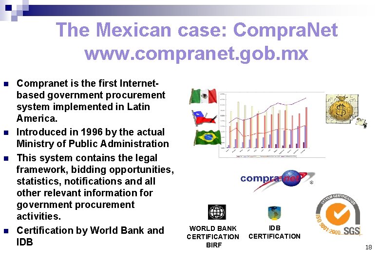 The Mexican case: Compra. Net www. compranet. gob. mx n n Compranet is the