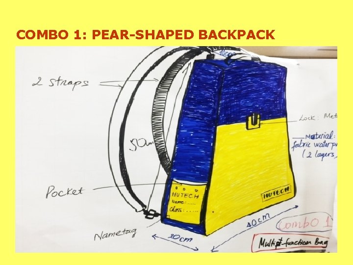 COMBO 1: PEAR-SHAPED BACKPACK 