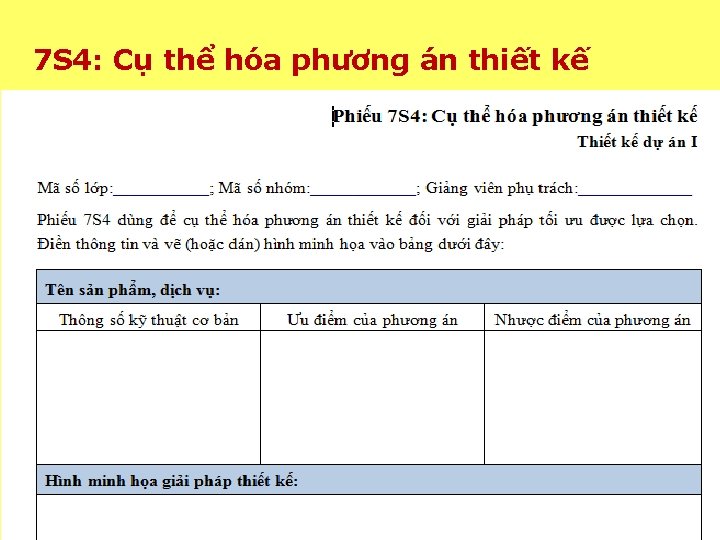7 S 4: Cụ thể hóa phương án thiết kế 