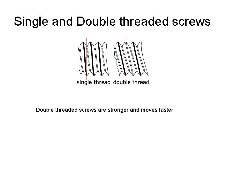 Single and Double threaded screws are stronger and moves faster Single and Double threaded screws are stronger and moves faster