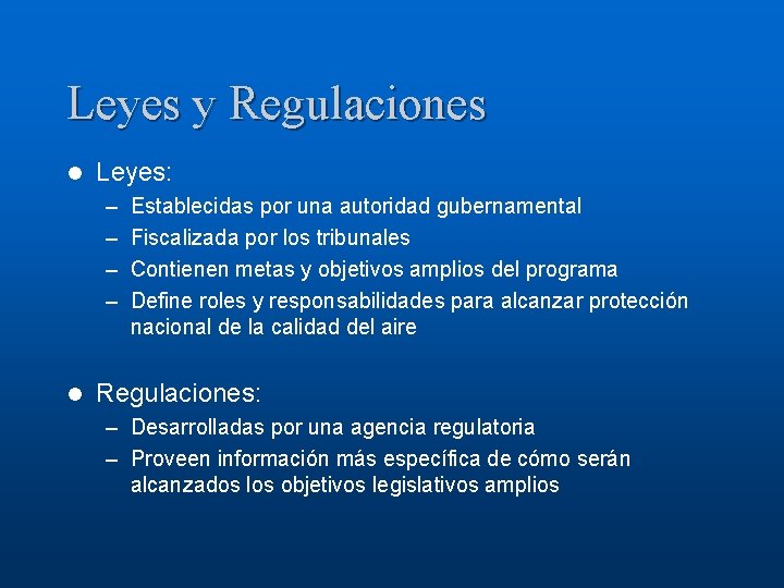 Captulo 2 Desarrollo de Leyes y Regulaciones Repaso