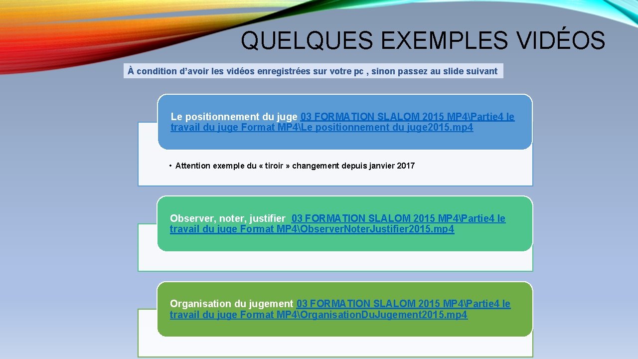 QUELQUES EXEMPLES VIDÉOS À condition d’avoir les vidéos enregistrées sur votre pc , sinon