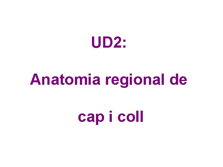 UD 2: Anatomia regional de cap i coll 