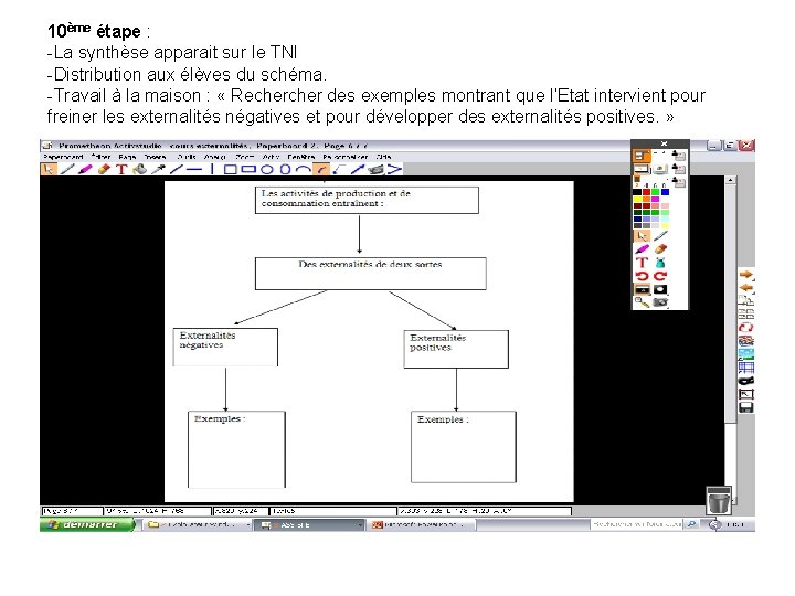 10ème étape : -La synthèse apparait sur le TNI -Distribution aux élèves du schéma.