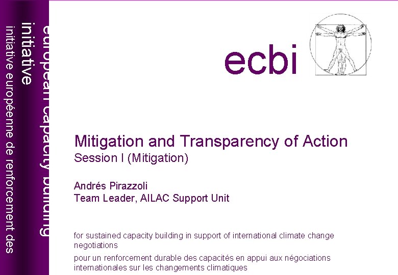 Mitigation and Transparency of Action Session I (Mitigation) Andrés Pirazzoli Team Leader, AILAC Support