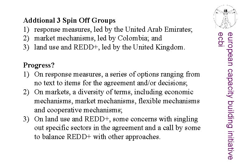 Progress? 1) On response measures, a series of options ranging from no text to