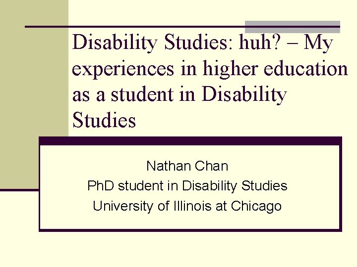 Disability Studies: huh? – My experiences in higher education as a student in Disability