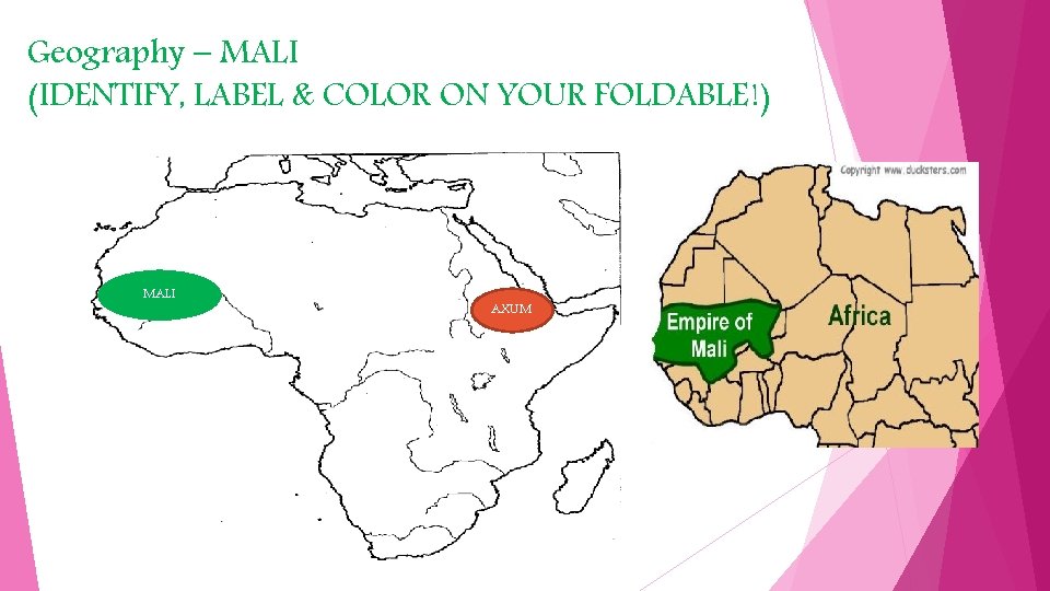 Geography – MALI (IDENTIFY, LABEL & COLOR ON YOUR FOLDABLE!) MALI AXUM 