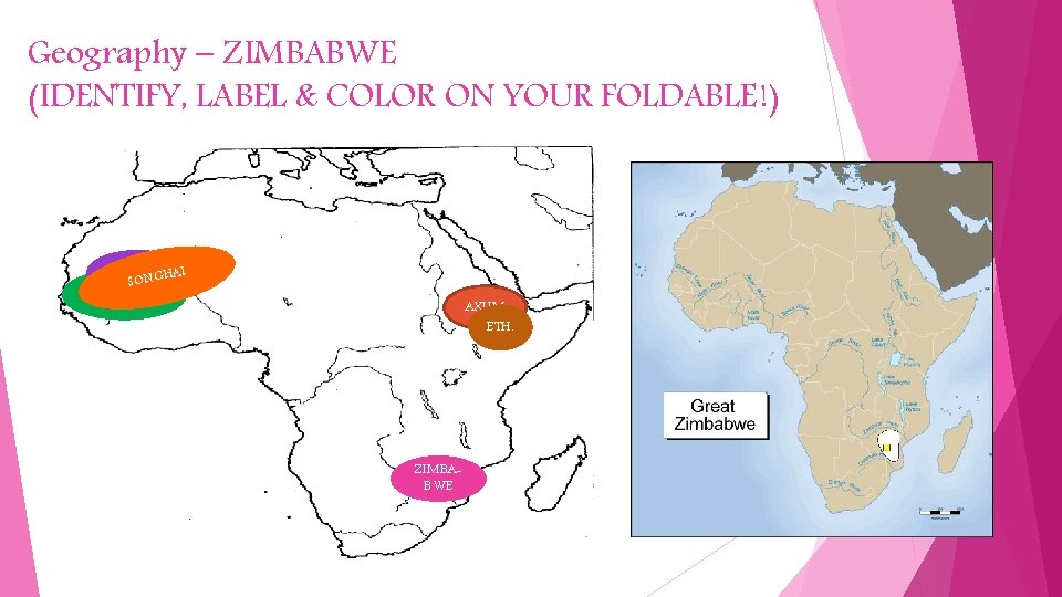 Geography – ZIMBABWE (IDENTIFY, LABEL & COLOR ON YOUR FOLDABLE!) GHANAGHAI SON MALI AXUM