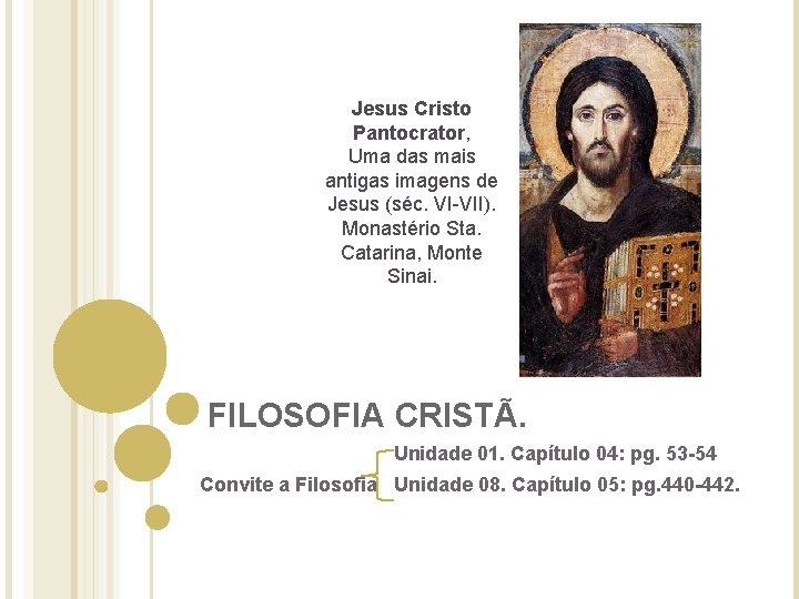 Jesus Cristo Pantocrator, Uma das mais antigas imagens de Jesus (séc. VI-VII). Monastério Sta.