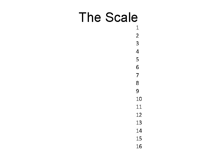 The Scale 1 2 3 4 5 6 7 8 9 10 11 12 The Scale 1 2 3 4 5 6 7 8 9 10 11 12