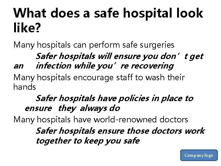 What does a safe hospital look like? Many hospitals can perform safe surgeries an