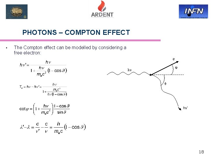 PHOTONS – COMPTON EFFECT • The Compton effect can be modelled by considering a