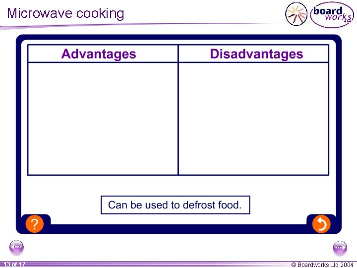 Microwave cooking 13 of 17 © Boardworks Ltd 2004 