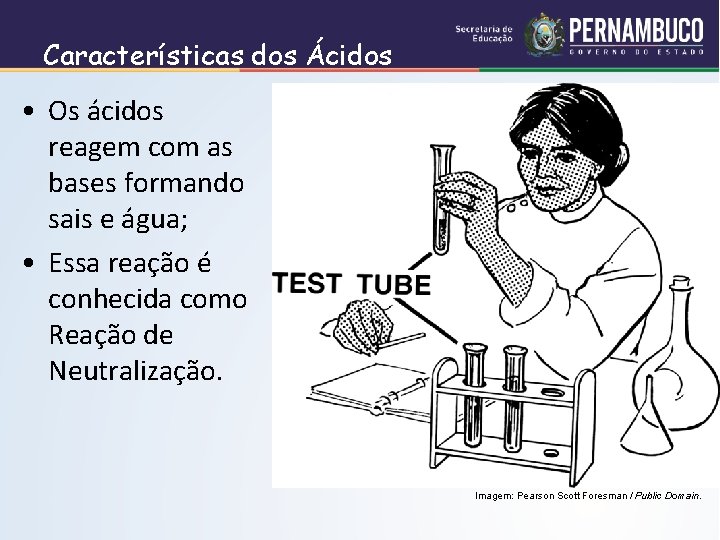 Características dos Ácidos • Os ácidos reagem com as bases formando sais e água;