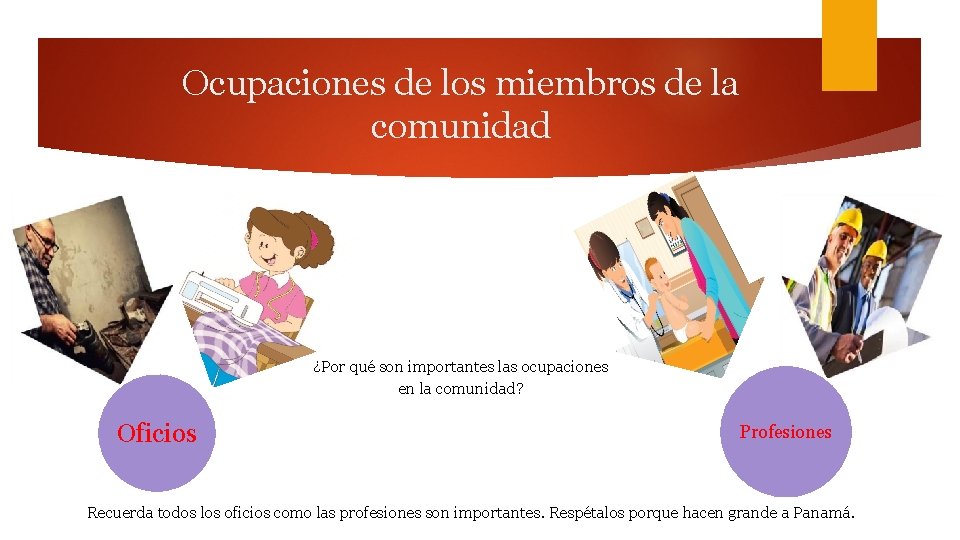 Ocupaciones de los miembros de la comunidad ¿Por qué son importantes las ocupaciones en